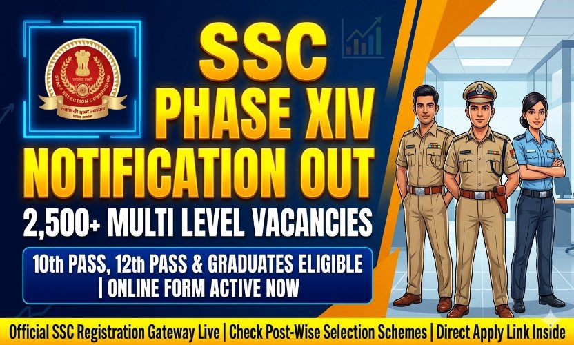 SSC Selection Post Phase XIV Recruitment 2026: Apply Online for 2500+ Posts (10th/12th/Graduate)