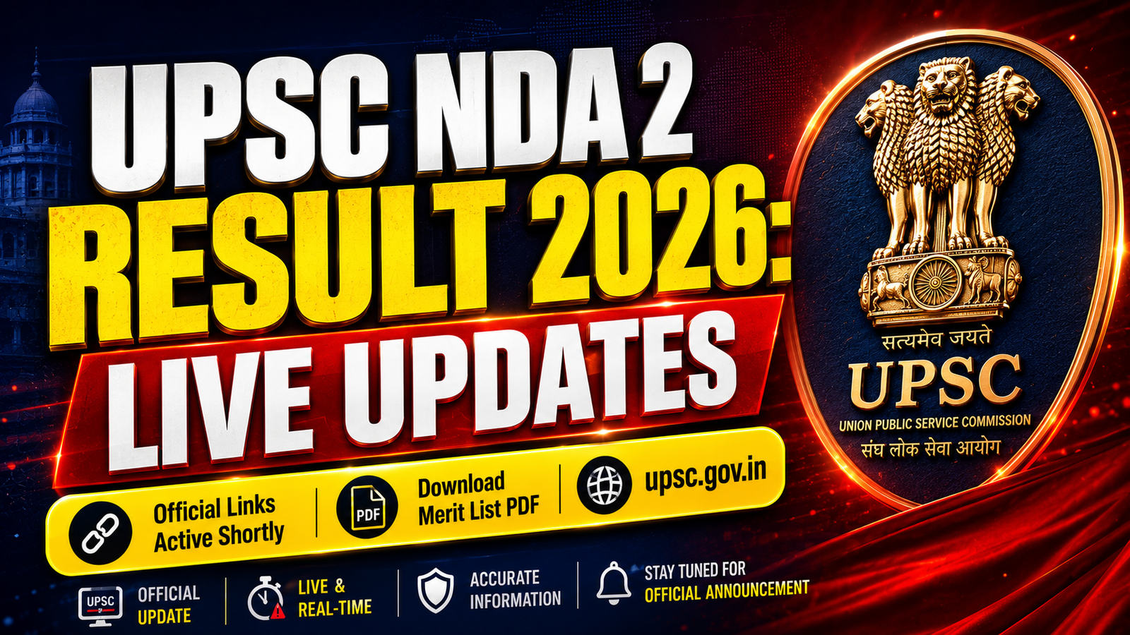 UPSC NDA 2 Result 2026: Live Updates and Official Direct Download Link