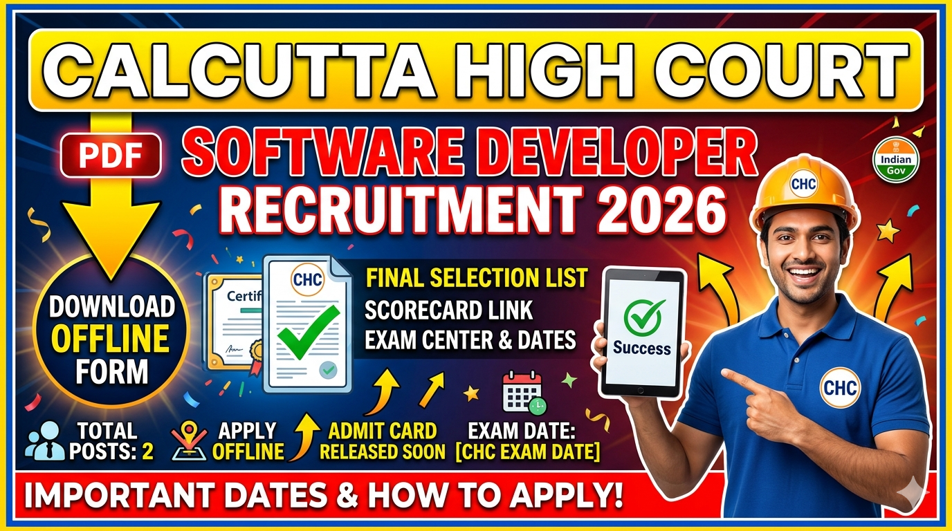 Calcutta High Court Software Developer Recruitment 2026 – Apply Offline for 2 Posts