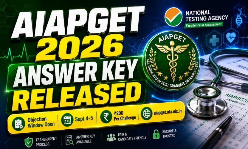 AIAPGET 2026 Provisional Answer Key Released at aiapget.nta.nic.in: Submit Challenges by Sept 5