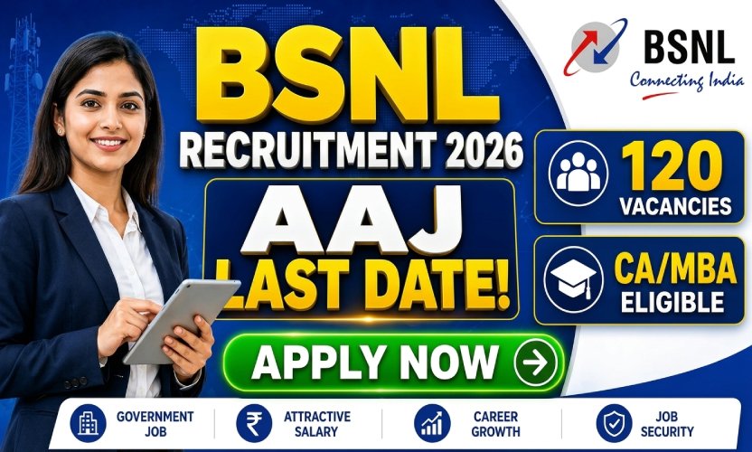 BSNL Senior Executive Trainee Recruitment 2026: 120 Vacancies, Aaj Last Date – Jaldi Apply Karein