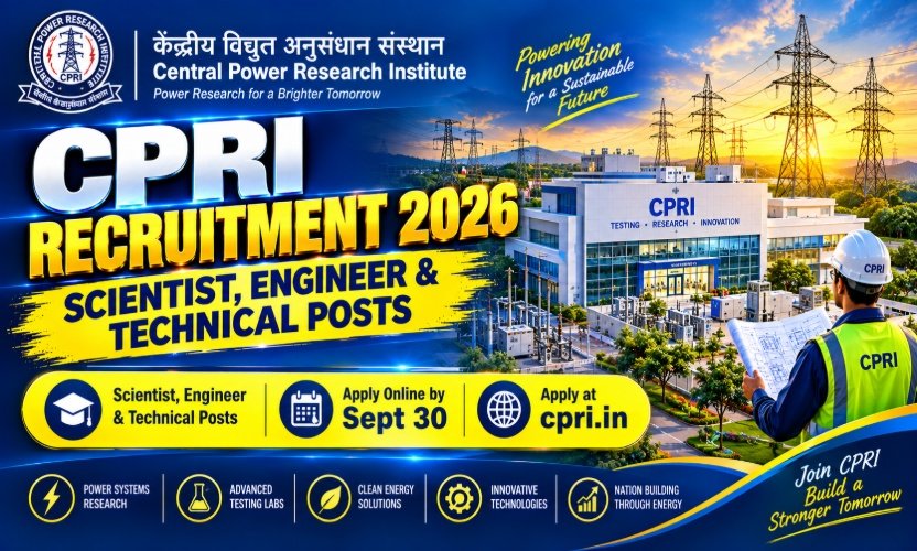 CPRI Recruitment 2026: Apply Online for 110 Engineering, Technical & Support Posts
