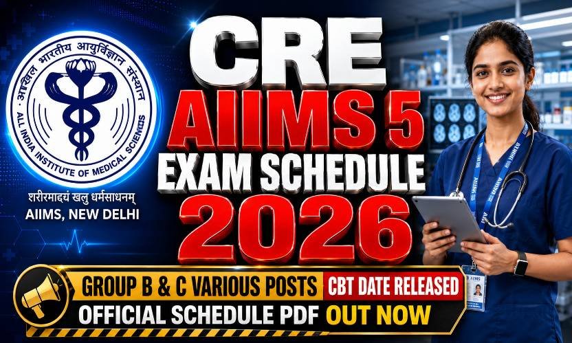 CRE AIIMS 5 Exam Schedule 2026: Out for Group B & C Various Posts, Download PD