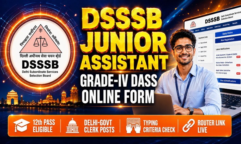 DSSSB Grade-IV DASS and Junior Assistant Recruitment 2026: Apply Online