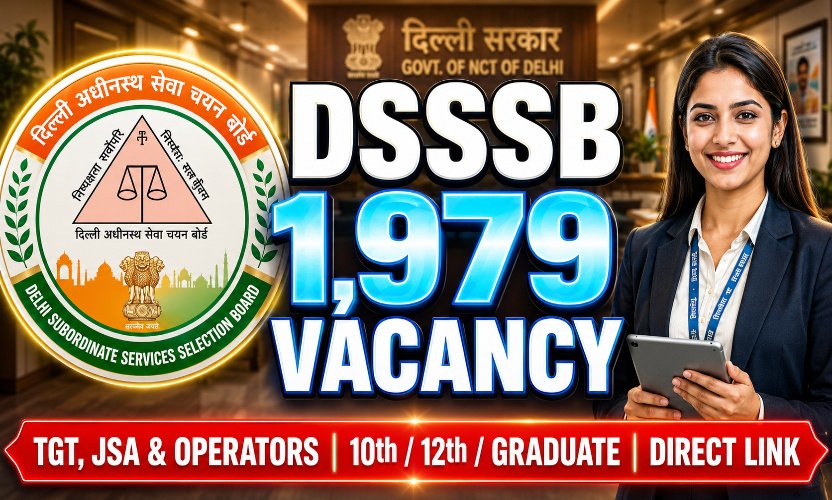 DSSSB Recruitment 2026: Apply Online for 1,979 TGT, JSA, and IT Assistant Posts (Direct Link Active)