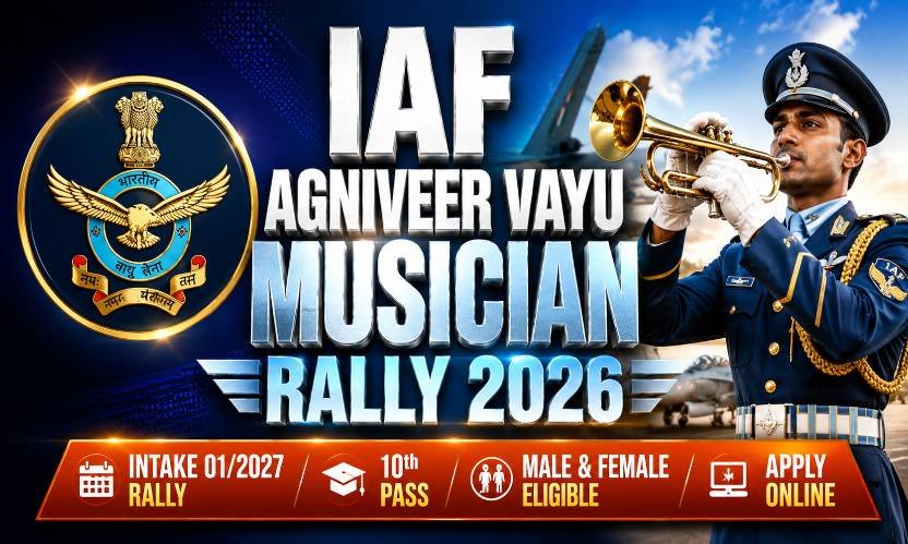 IAF Agniveer Vayu Musician Rally Recruitment 2026: Apply Online, Eligibility