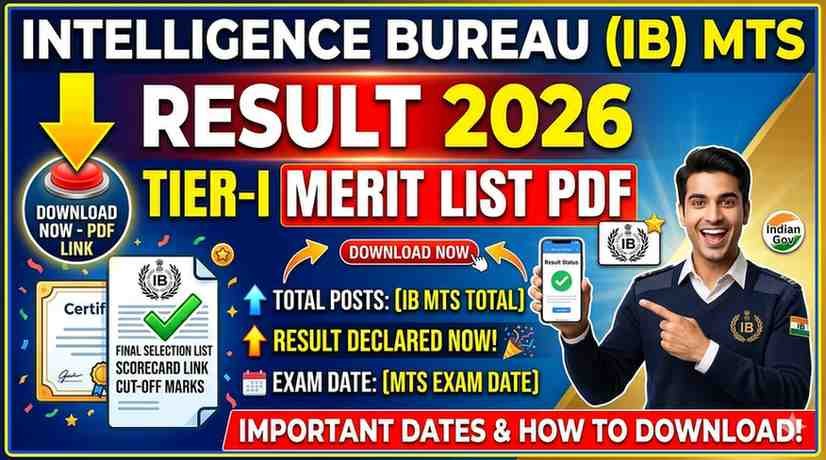 Intelligence Bureau (IB) MTS Result 2026 Declared – Download Tier-I Merit List PDF
