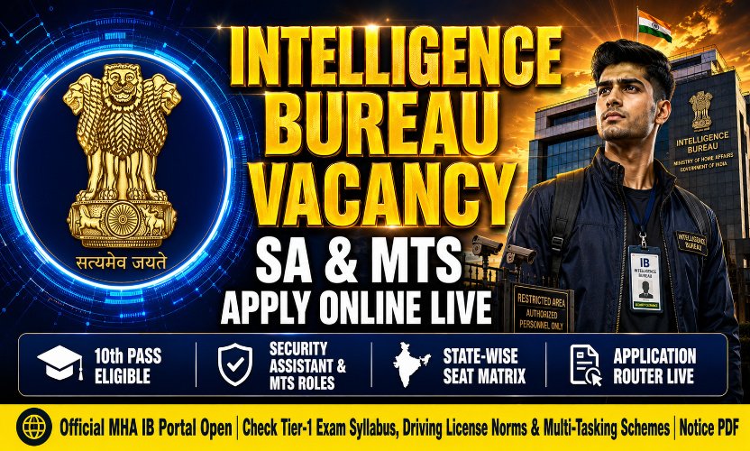 IB SA and MTS Recruitment 2026: Apply Online for Security Assistant and Multi-Tasking Staff
