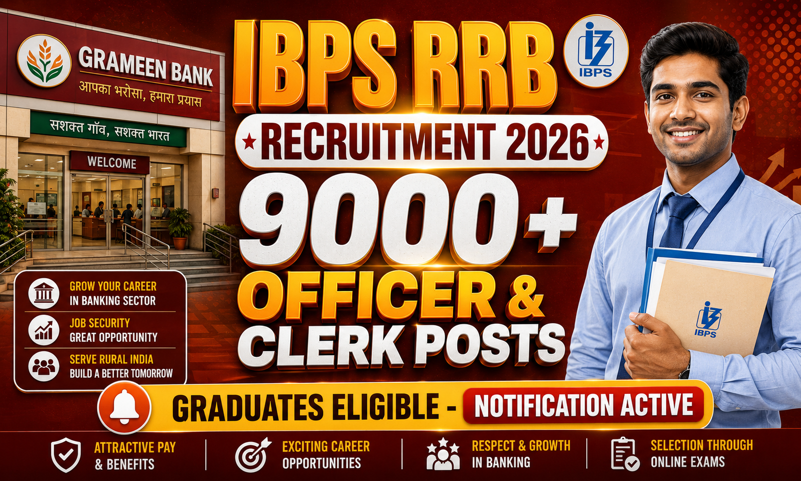 IBPS RRB Recruitment 2026: Apply Online for 9,000+ Officer Scale-I and Office Assistant Posts