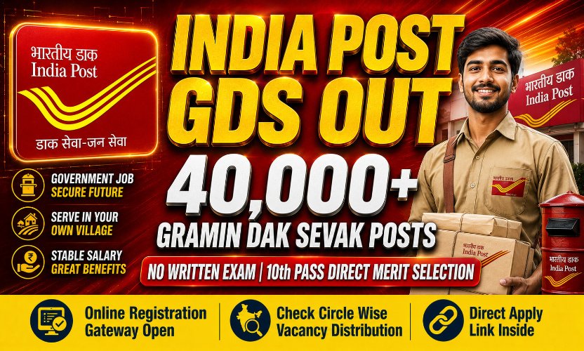 India Post GDS Recruitment 2026: Apply Online for 40000+ Gramin Dak Sevak Posts
