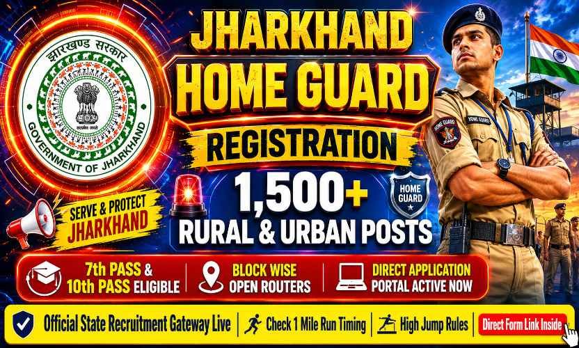 Jharkhand Home Guard Recruitment 2026: Apply Online for 1500+ Rural and Urban Posts