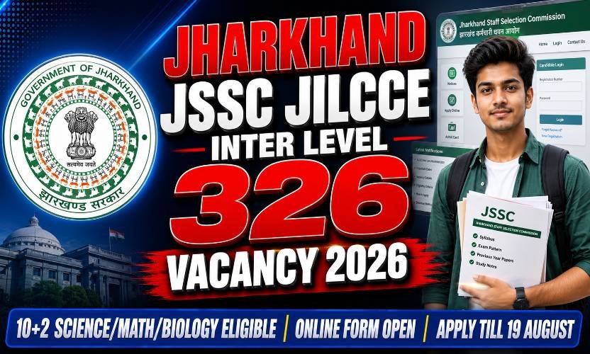 Jharkhand JSSC JILCCE Inter Level Recruitment 2026: Apply Online for 326 Posts