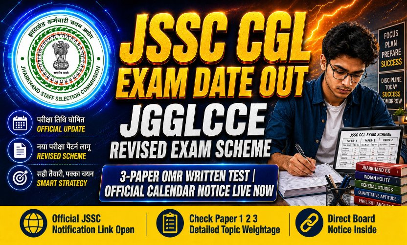 JSSC CGL Exam Date 2026 Out: Check JGGLCCE Revised Schedule and Syllabus Notice