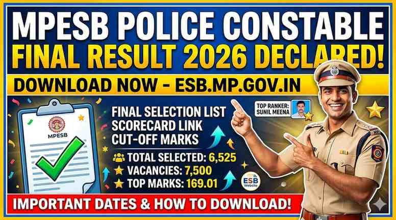 MPESB Police Constable Final Result 2026 Declared – Download Final Result Now