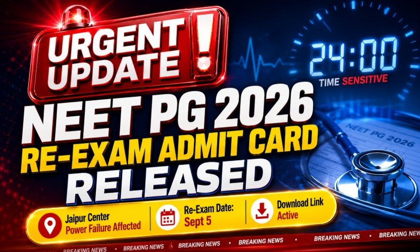 NEET PG 2026 Re-Exam: Revised Admit Card Released on Sept 3; Exam on Sept 5