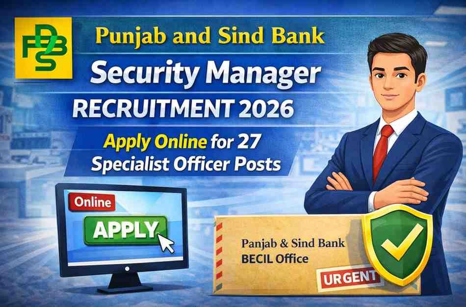 Punjab and Sind Bank Security Manager Recruitment 2026 – Apply Online for 27 Specialist Officer Posts