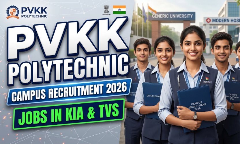PVKK Polytechnic Mega Recruitment Drive: 100+ Students get Job Offers; yahan dekhein top packages.