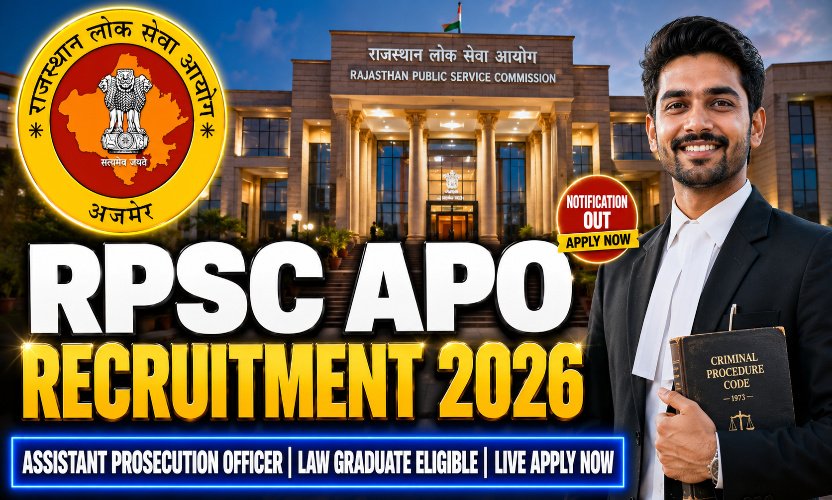 RPSC Assistant Prosecution Officer APO Recruitment 2026: Apply Online for Law Officer Posts