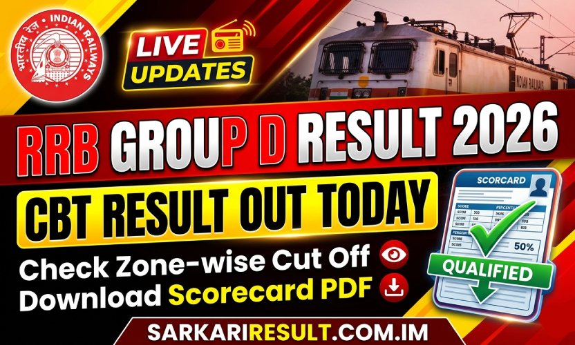 RRB Group D Result 2026 (Out Today): Download CBT Scorecard, Zone-wise Cut Off & Merit List PDF at rrbcdg.gov.in