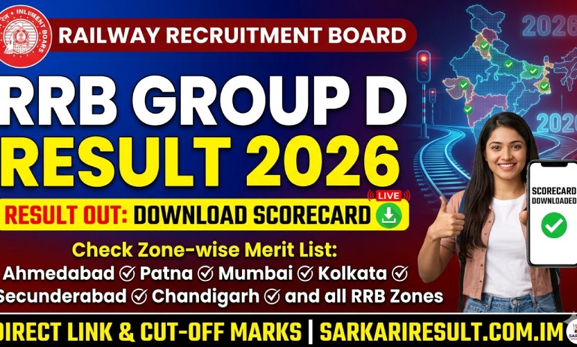 RRB Group D Result 2026 Live: Download Zone-wise Merit List & Scorecard