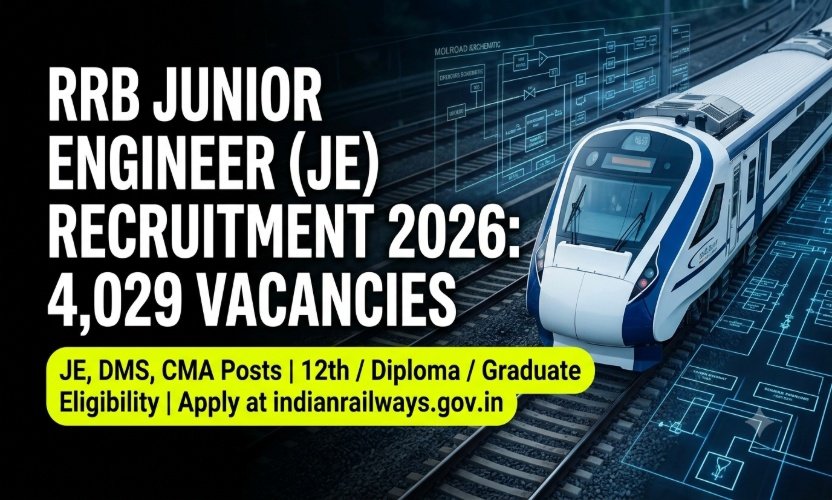 RRB Junior Engineer (JE) Recruitment 2026: Apply Online for 4,029 Posts (JE, DMS, CMA)