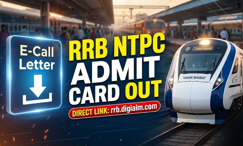 RRB NTPC Admit Card 2026 Released: Direct Link to Download Graduate Level Hall Ticket @rrb.digialm.com