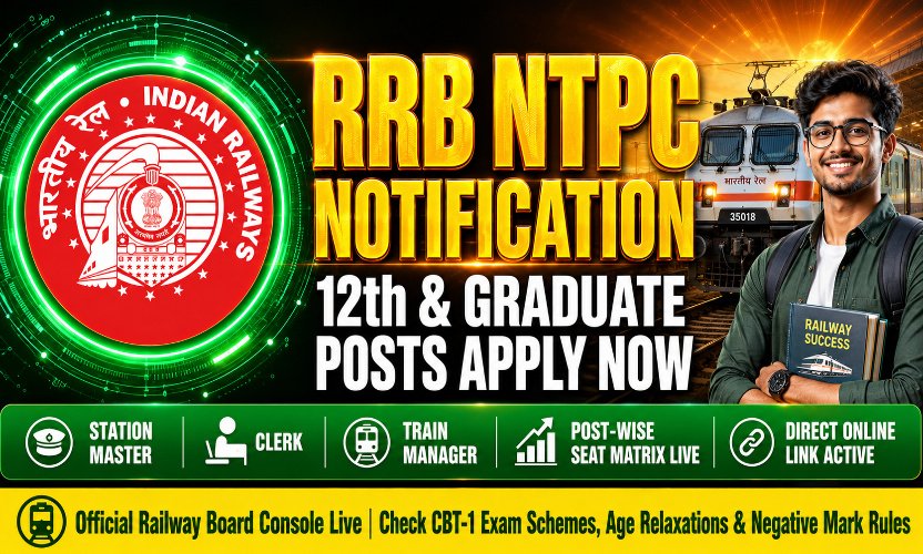 RRB NTPC Recruitment 2026: Apply Online for Graduate and Under Graduate Posts