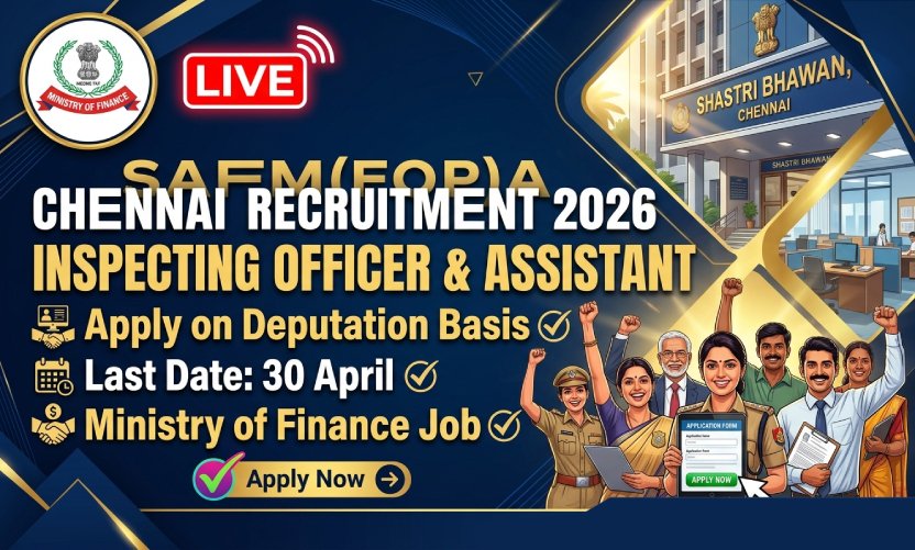 SAFEM(FOP)A and NDPSA Chennai Recruitment 2026: Inspecting Officer aur Assistant ki Bharti Out