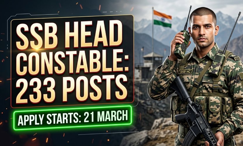 SSB Head Constable Recruitment 2026: Apply Online for 233 Posts from March 21