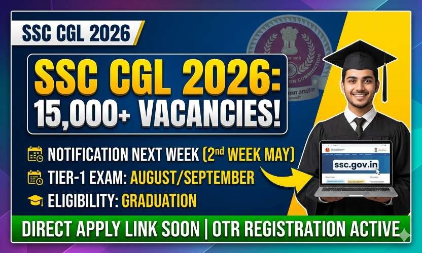 SSC CGL 2026 Notification Out Soon: 15,000+ Vacancies, Eligibility, Exam Date, and Official Apply Link