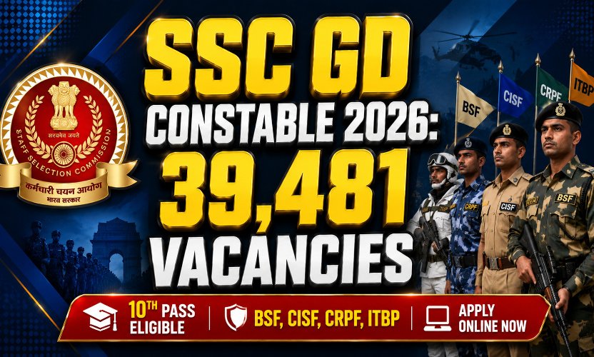 SSC GD Constable Recruitment 2026: Apply Online for 39481 Posts, Eligibility and Age Limit