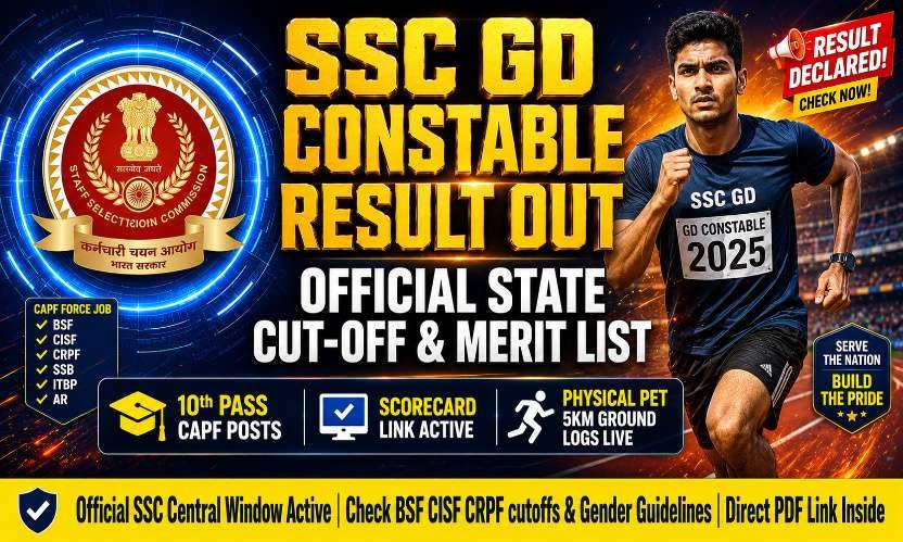 SSC GD Constable Result 2026 Live: Check Scorecard, Cut Off Marks and PET List