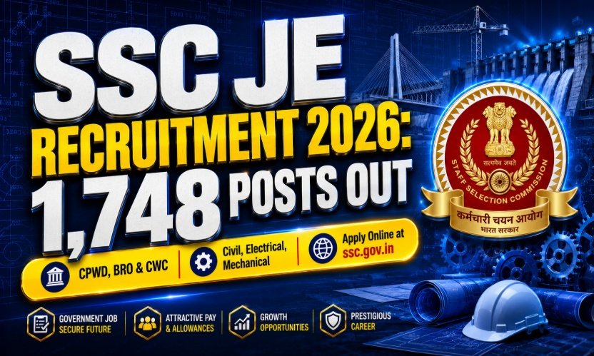 SSC JE Recruitment 2026: Apply Online for 1,748 Junior Engineer Posts