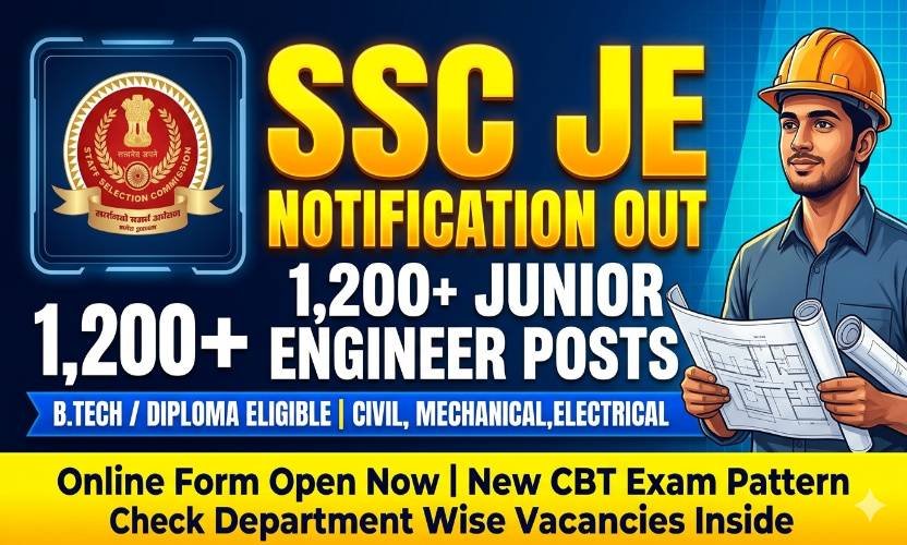 SSC JE Recruitment 2026: Apply Online for 1200+ Junior Engineer Vacancies