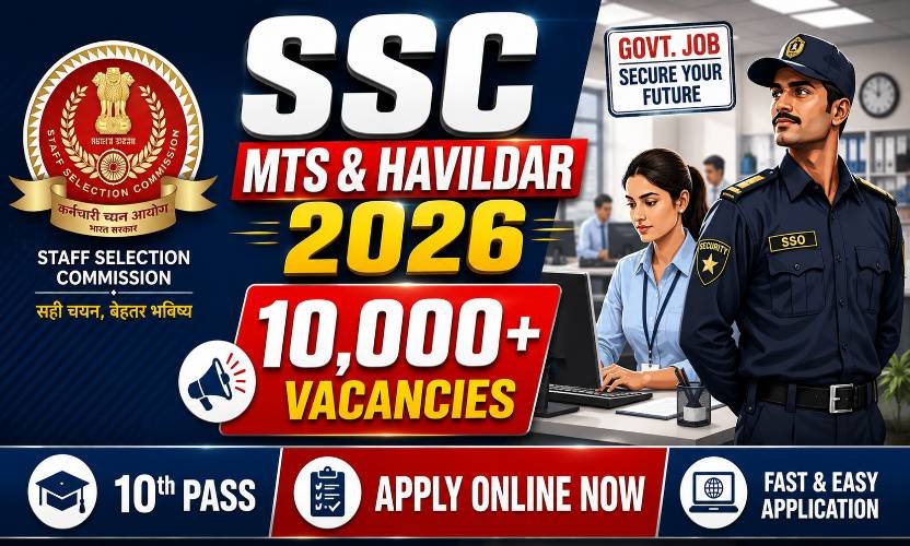 SSC MTS and Havildar Recruitment 2026: Apply Online for 10,000+ Vacancies, Full Syllabus and Eligibility