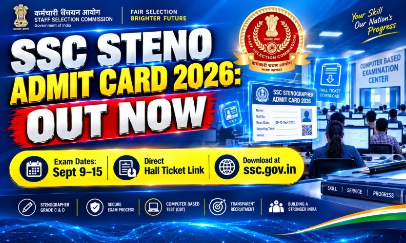 SSC Stenographer Admit Card 2026 Out: Download Grade C and D Hall Ticket