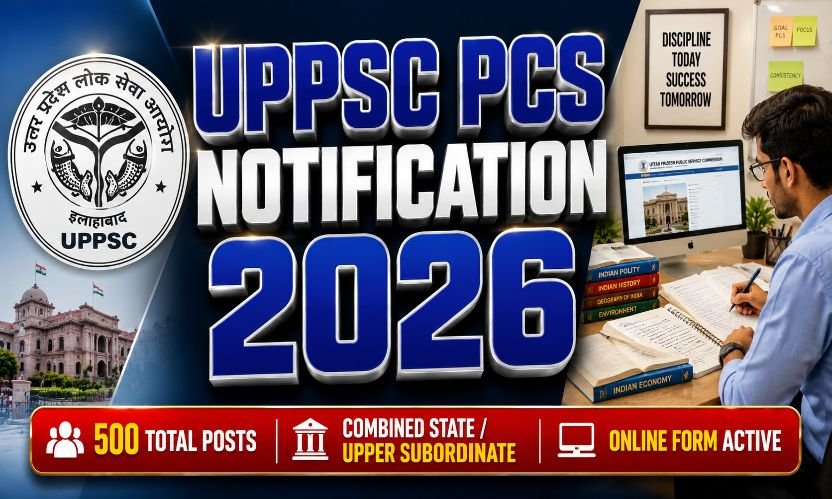 UPPSC PCS Notification 2026 Out: Apply Online for 500 Combined State / Upper Subordinate Posts