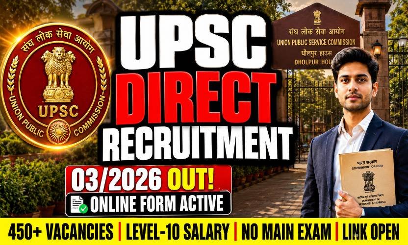 UPSC Direct Recruitment 2026: Apply Online for 450+ Drug Inspector and Officer Posts (Advt 07/2026)